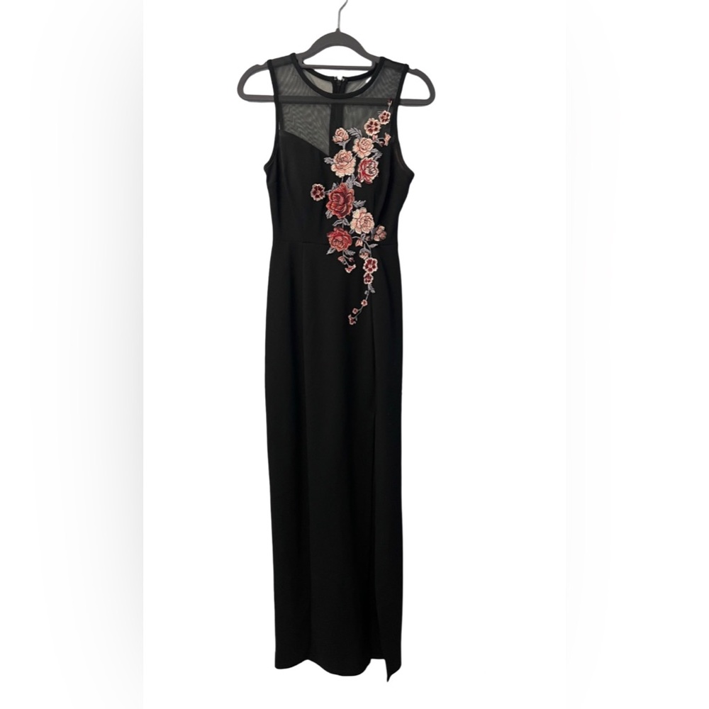 Black/Floral Prom Dress, Size 1